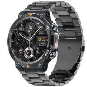MAX18 Men Smartwatch AMOLED1.43inch Big Screen BT Calls Gesture Control AI Voice Sports Smart Watch Men (Option: Black Steel)