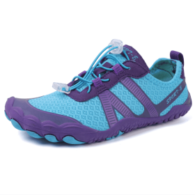 Couples fitness sneakers outdoor beach swimming shoes anti-slip wear-resistant men's and women's running shoes yoga shoes professional upstream s (Color: Purple moon, size: 36)