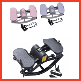 Home Use Silent Side-to-Side Swing Stepper with Resistance Bands & Digital Counter, Multi-Functional Leg & Waist Slimming Fitness Equipment (Color: Black)